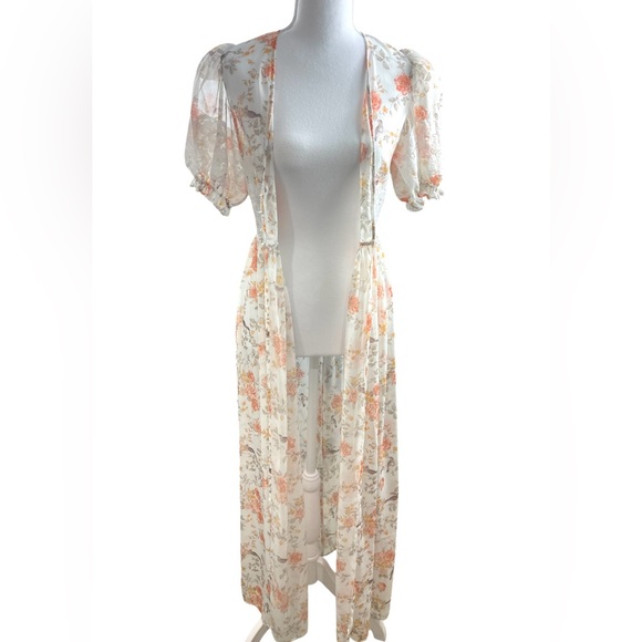 WeWoreWhat Lace Floral Duster‎ Cottagecore Prairie Lingerie Swim Cover Up Dress - Picture 16 of 16
